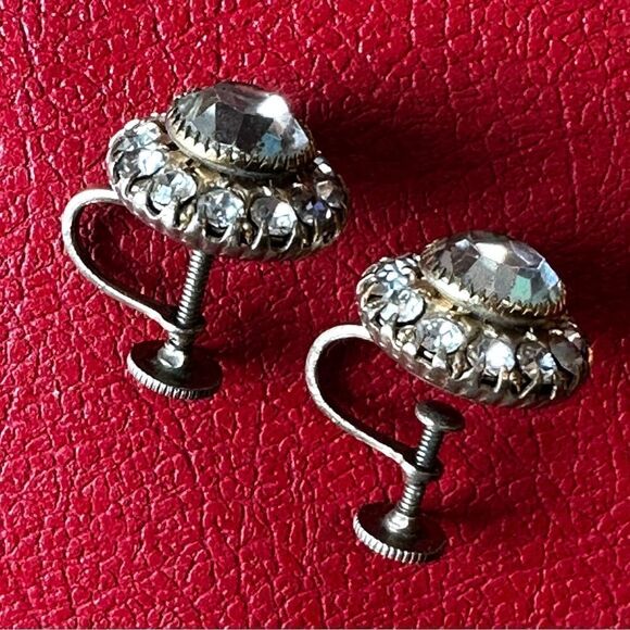 Vintage Vargas Rhinestone Screw Back Earrings vintage rhinestone earring regency - Picture 14 of 14